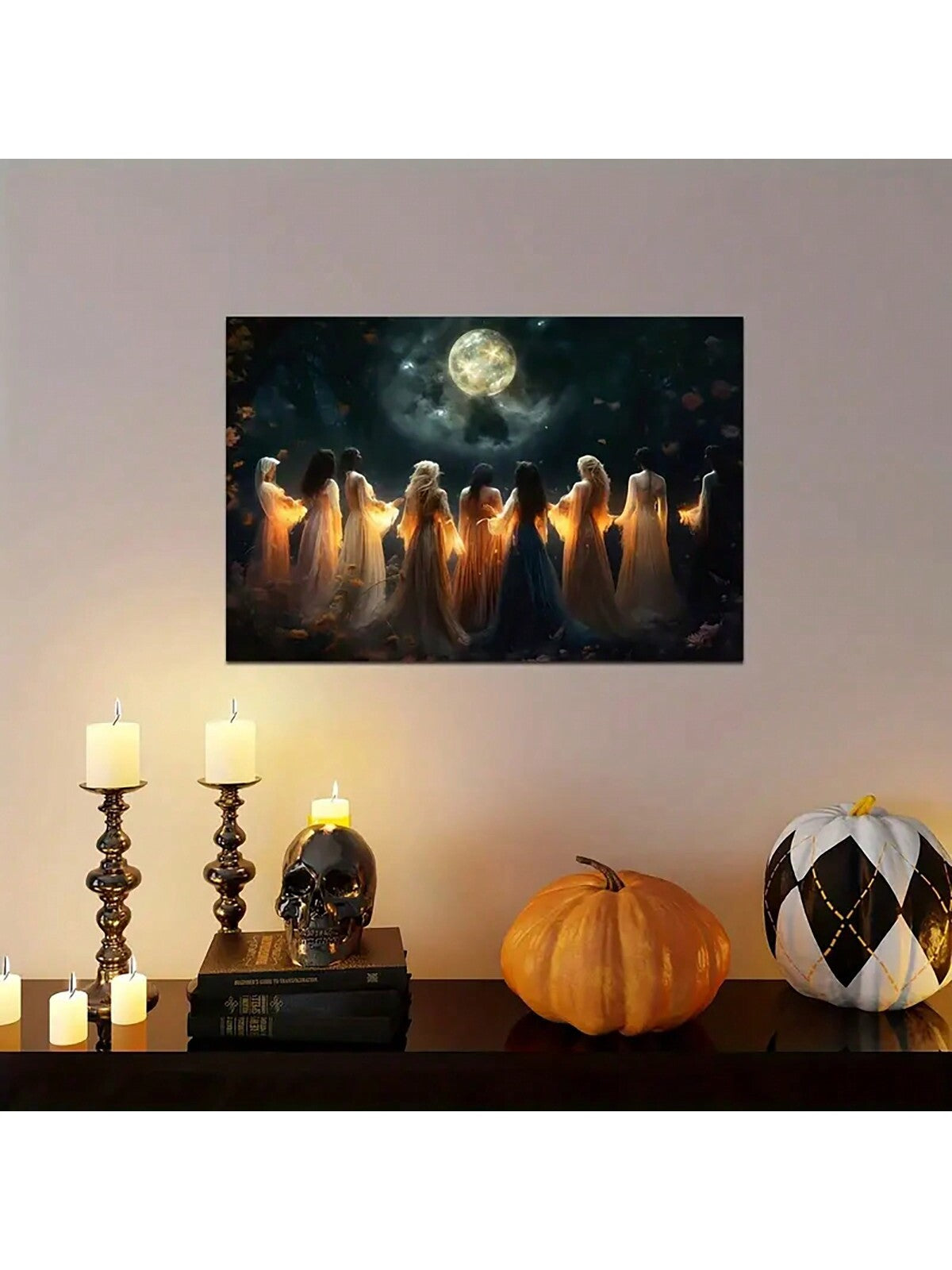 Canvas Poster, Modern Art, Moon Calling Magic Witchy, No Frame