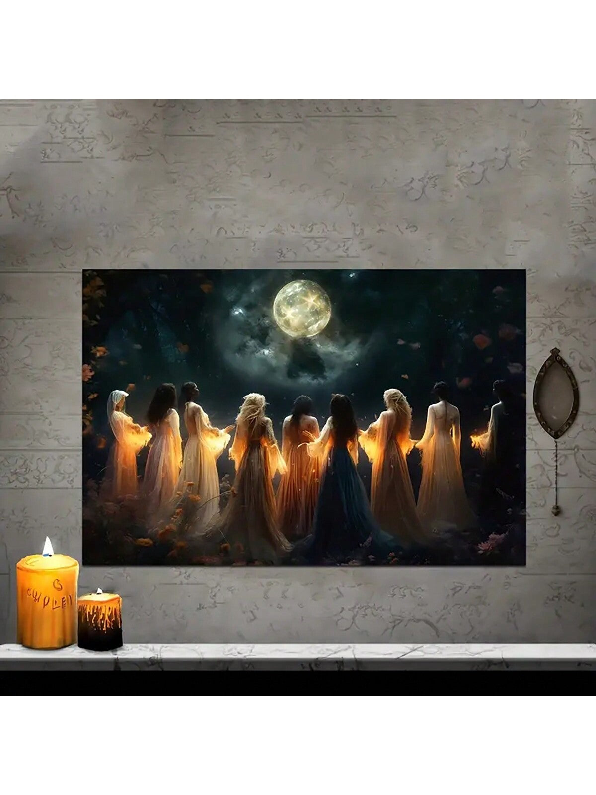 Canvas Poster, Modern Art, Moon Calling Magic Witchy, No Frame