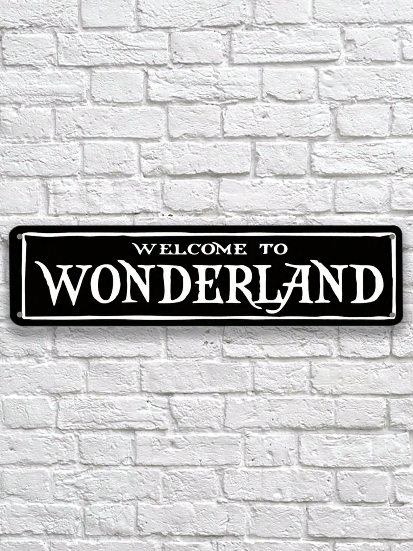 1pc Welcome To Wonderland Gothic Witchy Iron Wall Decor, 16 X 4 Inches